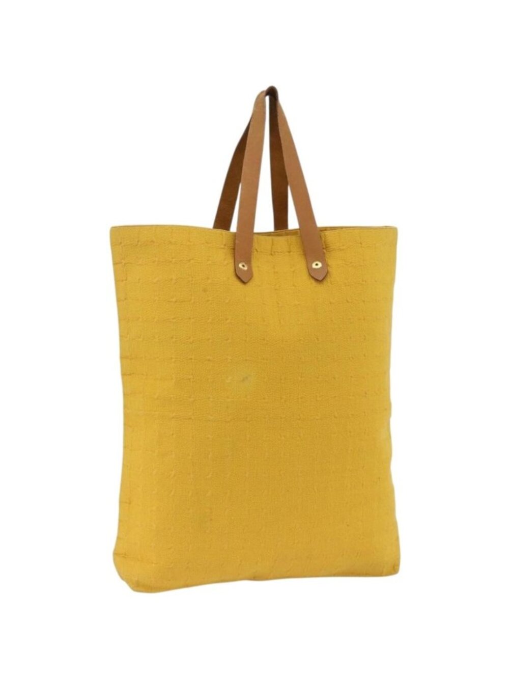 HERMES Amedaba GM Tote Bag Canvas Leather Yellow gold